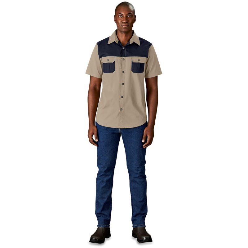 Mens Short Sleeve Serengeti 2-Tone Bush Shirt - Image 15