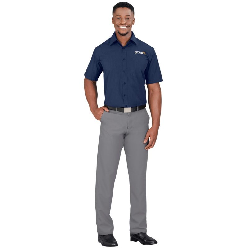 Mens Short Sleeve Micro Check Shirt - Image 2