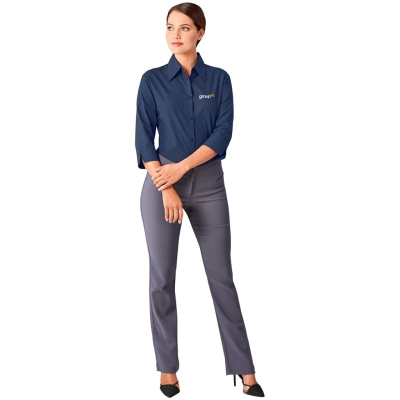 Ladies 3/4 Sleeve Micro Check Shirt - Image 3
