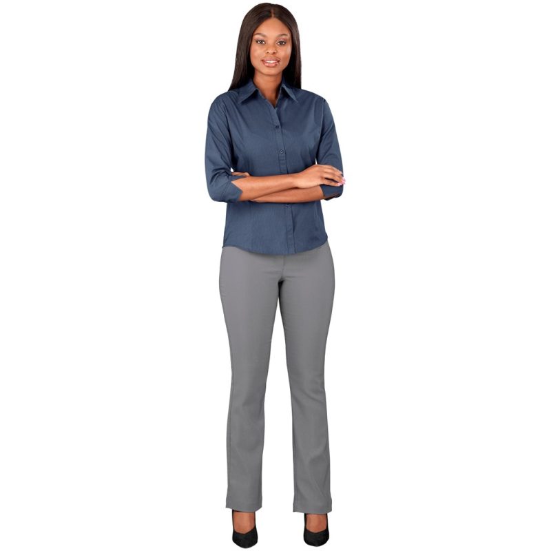 Ladies 3/4 Sleeve Micro Check Shirt - Image 2