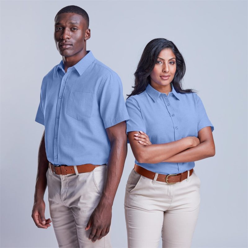 Mens Short Sleeve Oxford Shirt - Image 2
