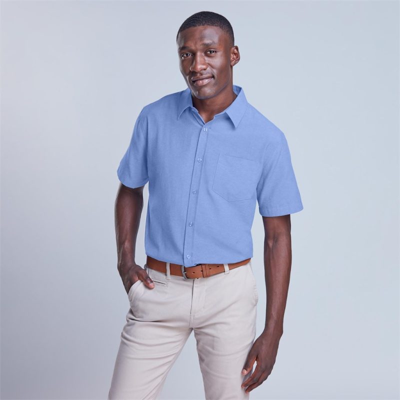 Mens Short Sleeve Oxford Shirt - Image 4