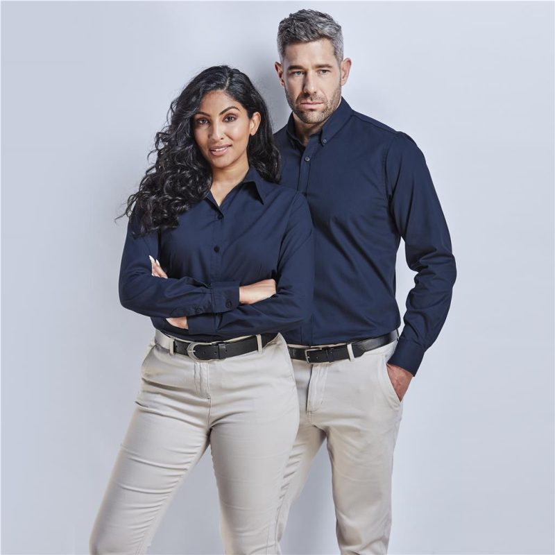 Mens Long Sleeve Cotton Twill Moderna  Shirt - Image 2