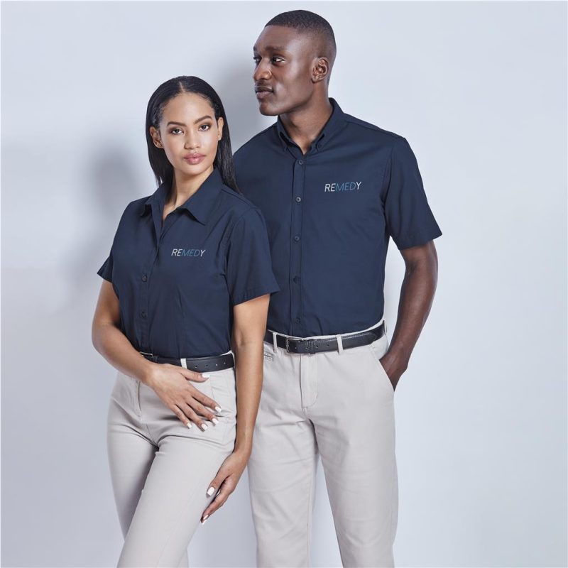 Ladies Short Sleeve Cotton Twill Moderna Shirt - Image 4